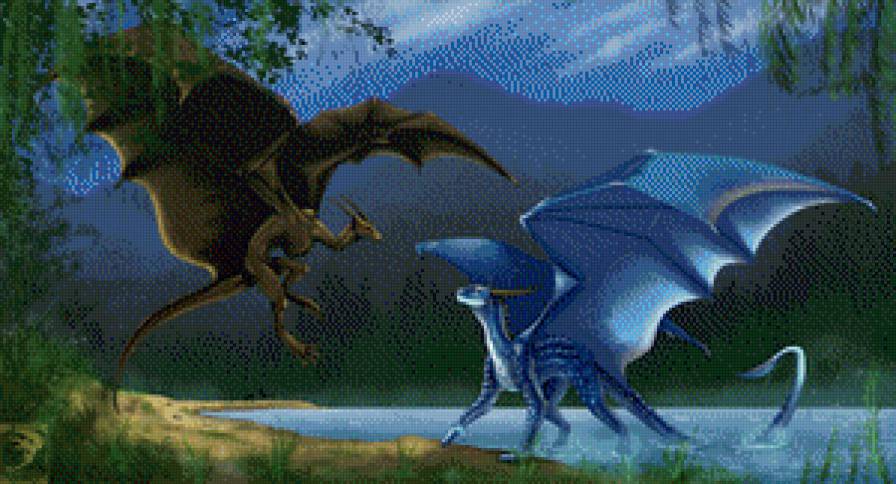 Серия "Драконы" - животные, миф, сказка, драконы, природа, фэнтези - предпросмотр