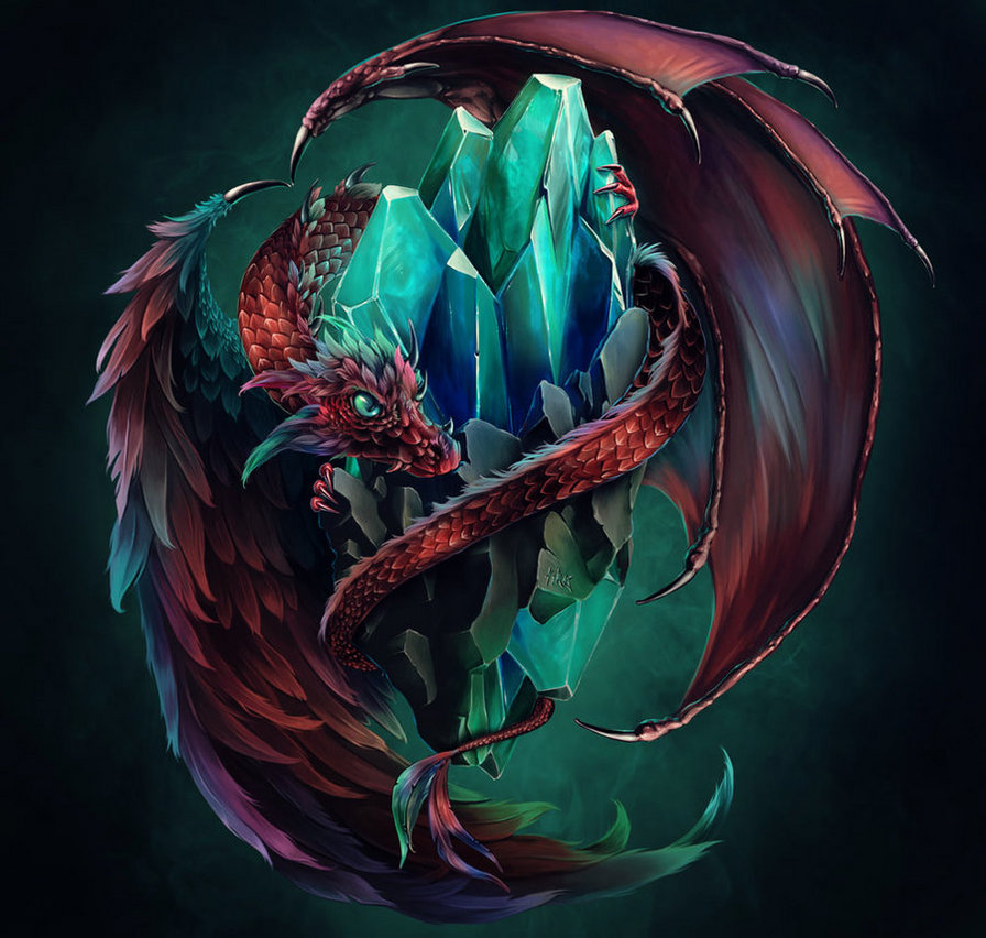 Серия "Драконы" - миф, животные, фэнтези, драконы, природа, сказка - оригинал