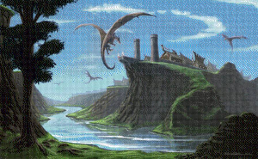 Серия "Драконы" - драконы, природа, фэнтези, сказка, животные, миф - предпросмотр