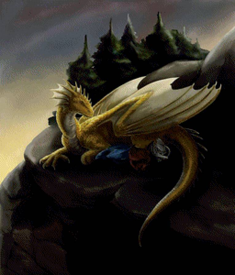 Серия "Драконы" - животные, сказка, природа, миф, драконы, фэнтези - предпросмотр