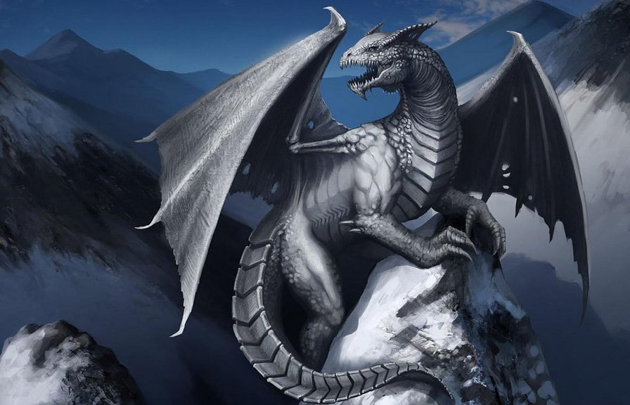Серия "Драконы" - драконы, фэнтези, природа, сказка, животные, миф - оригинал