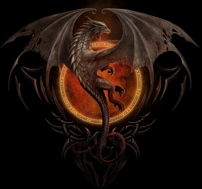 Серия "Драконы" - фэнтези, миф, природа, животные, сказка, драконы - оригинал
