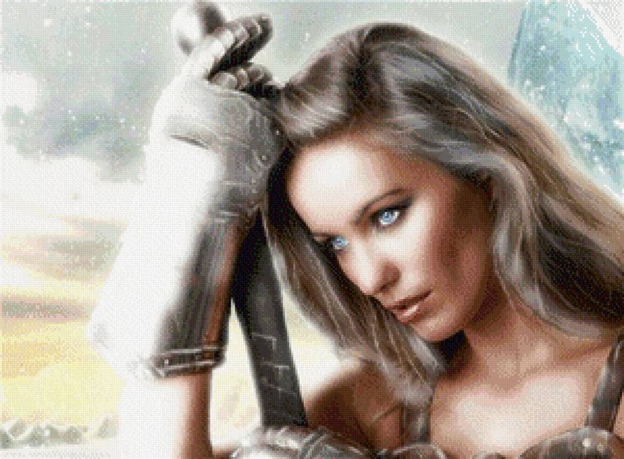 Воительница - фэнтези, девушка - предпросмотр