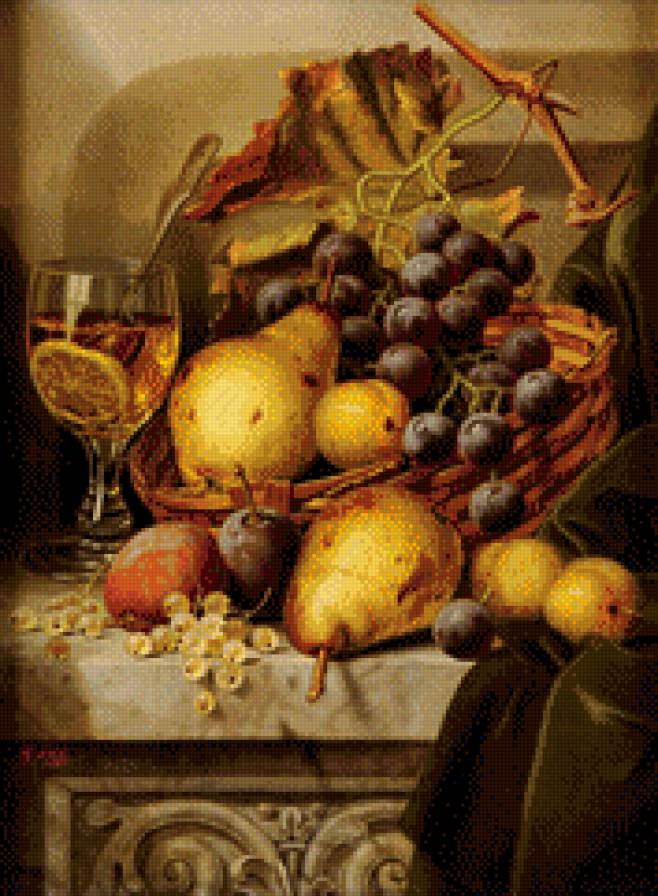 Натюрморт с виноградом - натюрморт фрукты виноград - предпросмотр
