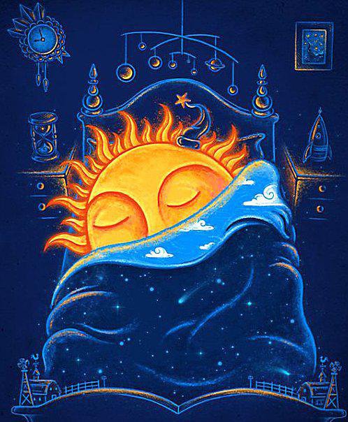 Спящее солнышко - солнце, сон, ночь, для детской - оригинал