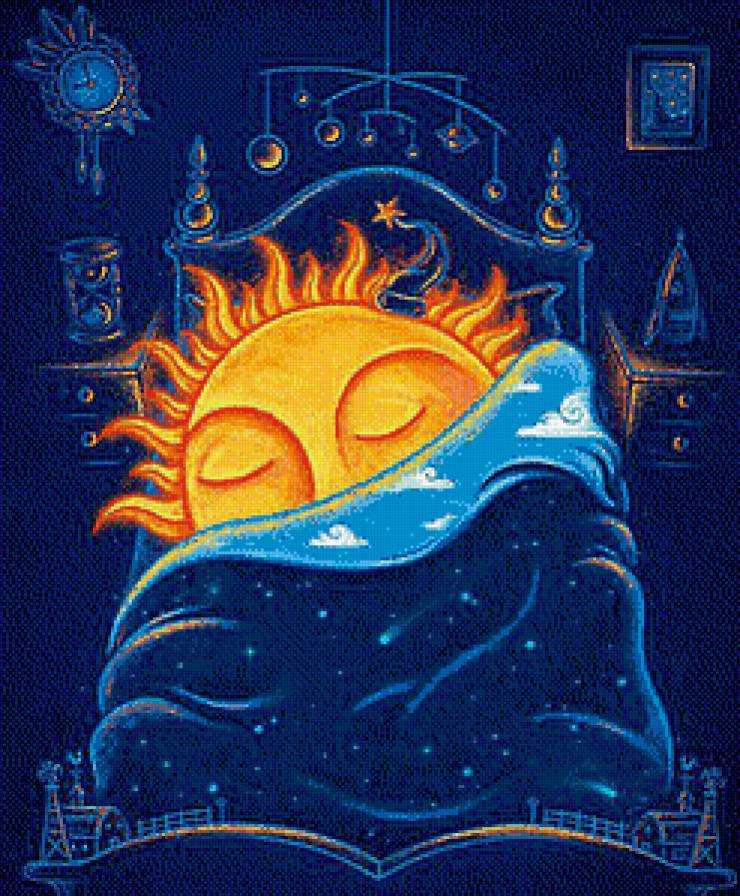 Спящее солнышко - ночь, солнце, для детской, сон - предпросмотр