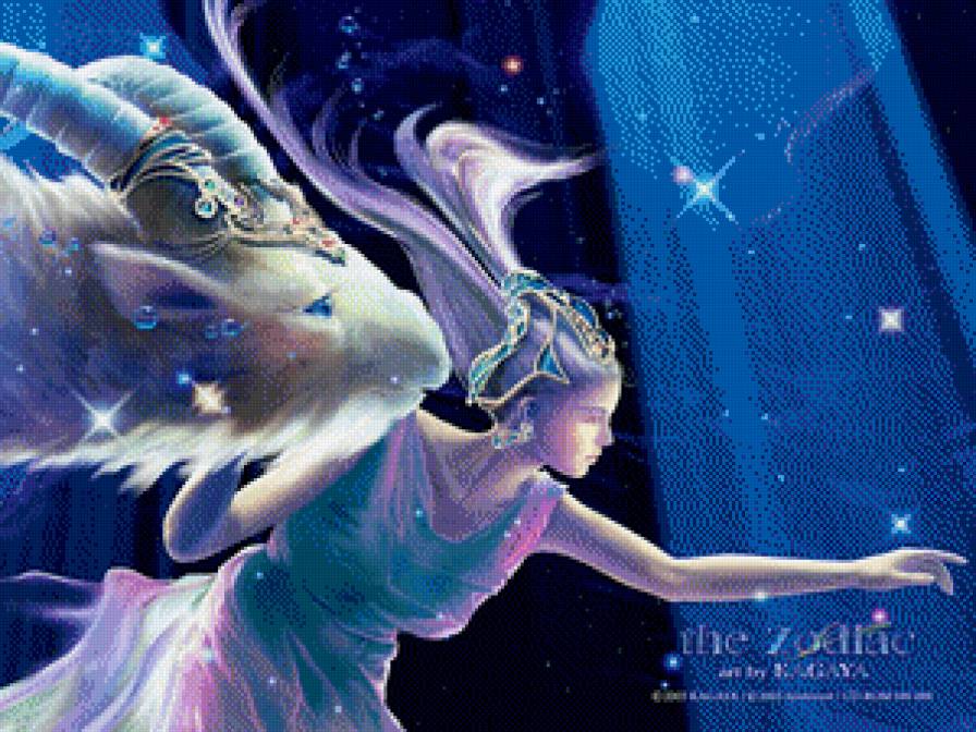 Серия "Созвездия" - козерог, знаки зодиака, созвездия, девушка - предпросмотр