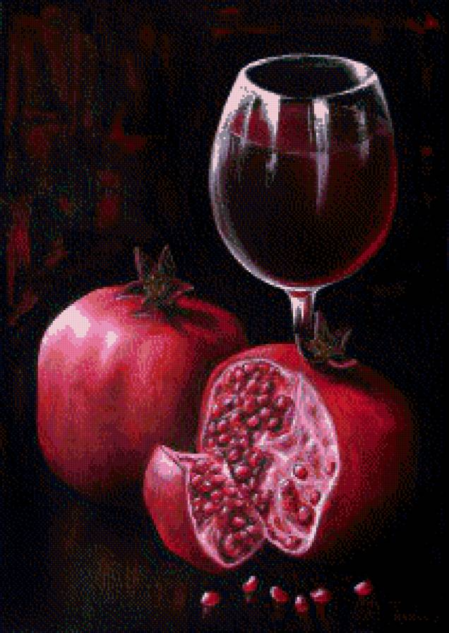 Гранатовый натюрморт - натюрморт, гранат - предпросмотр