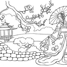 Оригинал схемы вышивки «Китайская девушка» (№453448)