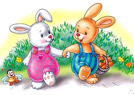 Неразлучные друзья - дружба, сказка, зайчата - оригинал