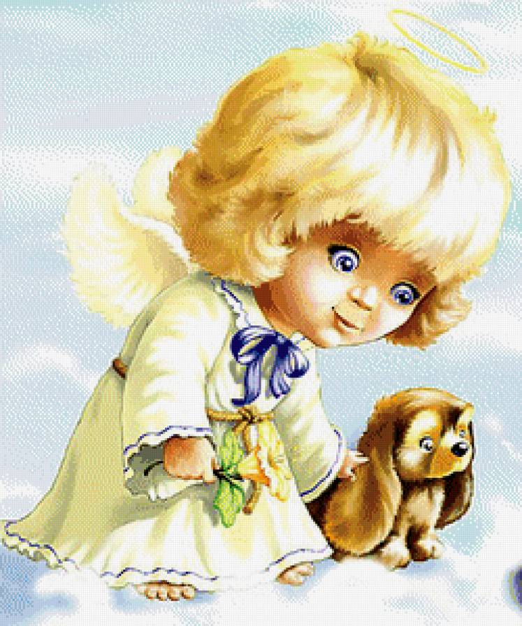 Ангелок - облака, щенок, ангел - предпросмотр