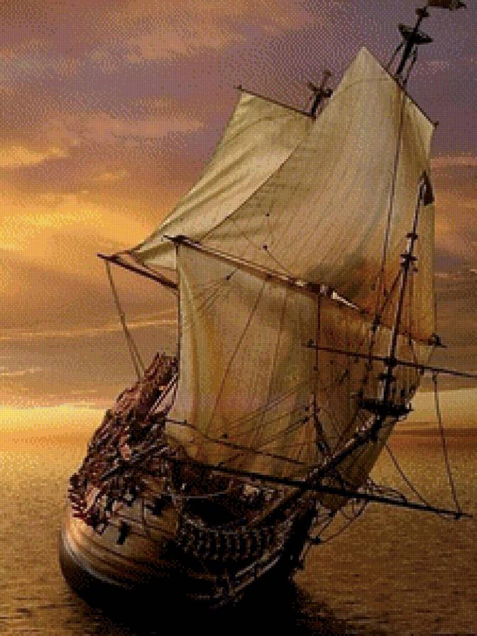 Мгновение - парусник, фрегат, корабль, природа, море - предпросмотр