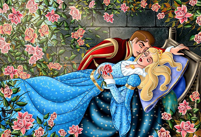 Спящая красавица - цветы, сказка, красота, розы, принц, принцесса, сон - оригинал