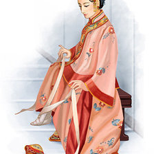 Культура древнего Китая.Девушка бинтующая ножку