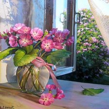 Схема вышивки «цветы у окна»