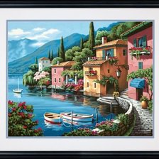 Схема вышивки «приморский городок»