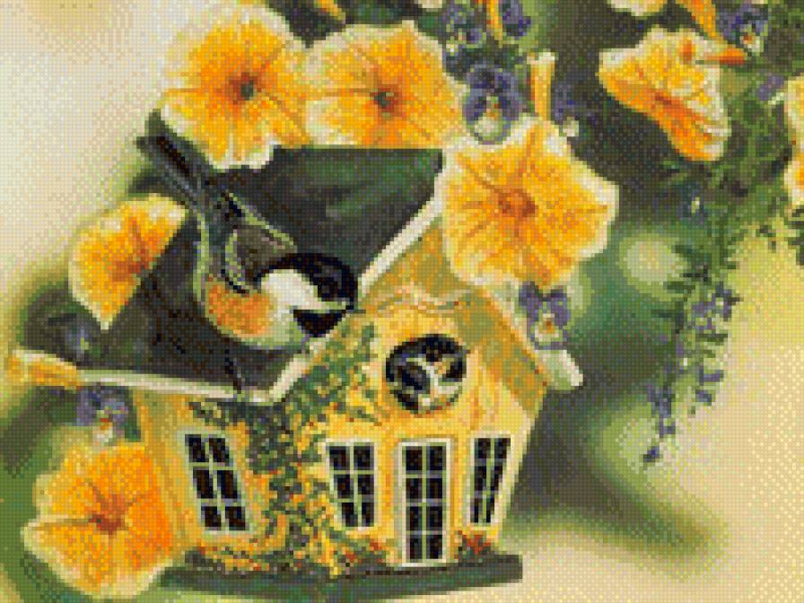 птичий домик - птицы, птичий домик - предпросмотр