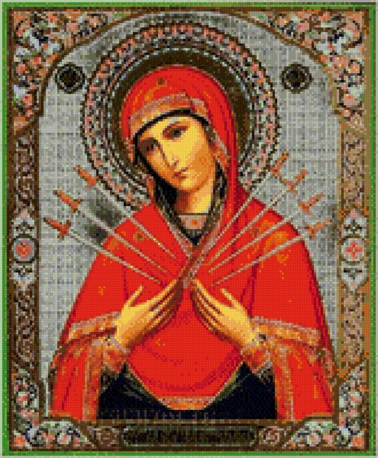 икона Божья Матерь Семистрельная - икона, божья матерь, семистрельная - предпросмотр