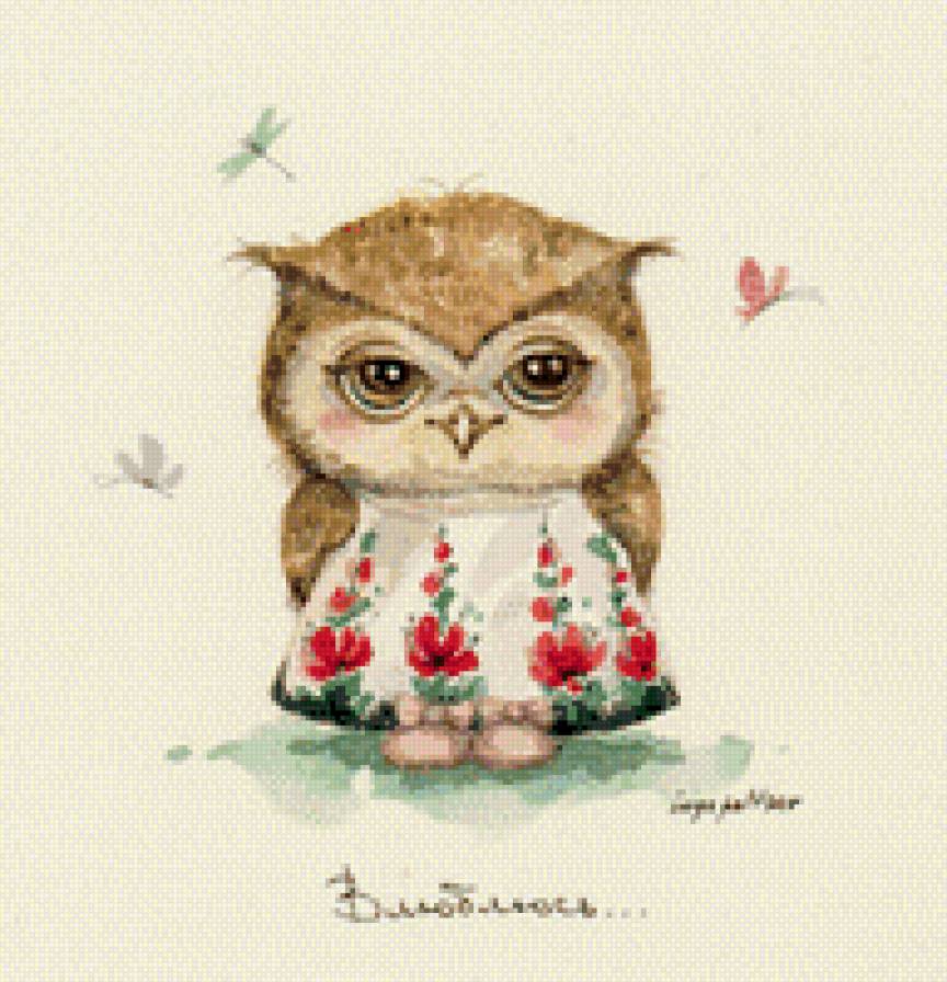 совушка-красавица - совушка, птицы - предпросмотр