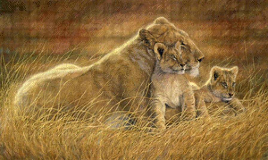 Рядом с мамой - львы, животные, кошки - предпросмотр