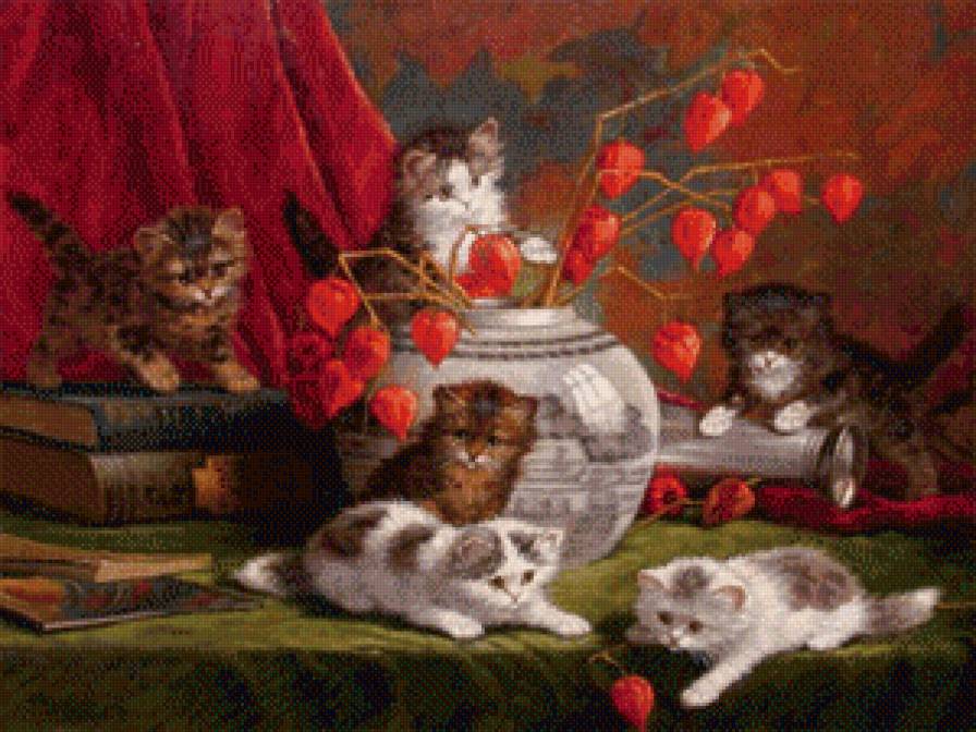 Котята - друзья, натюрморт - предпросмотр