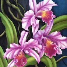 Оригинал схемы вышивки «орхидеи» (№455819)