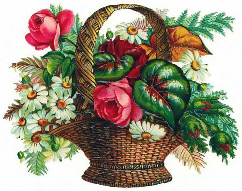корзинка с цветами - цветы - оригинал