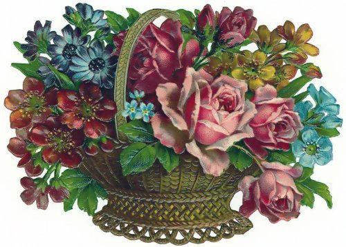 корзинка с цветами - цветы - оригинал