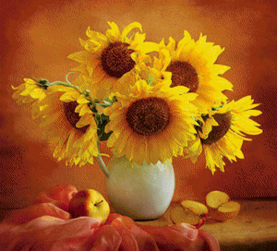 Подсолнухи - букет, цветы - предпросмотр