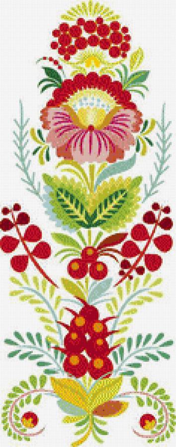 №456361 - салфетка, ягоды, цветы, роспись, подушка, орнамент, узоры, скатерть - предпросмотр