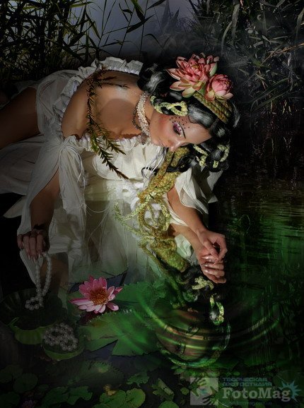 Девушка с кувшинкой - девушка, фэнтези - оригинал