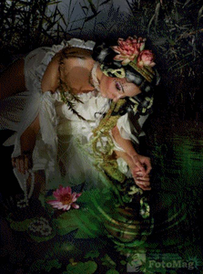 Девушка с кувшинкой - девушка, фэнтези - предпросмотр