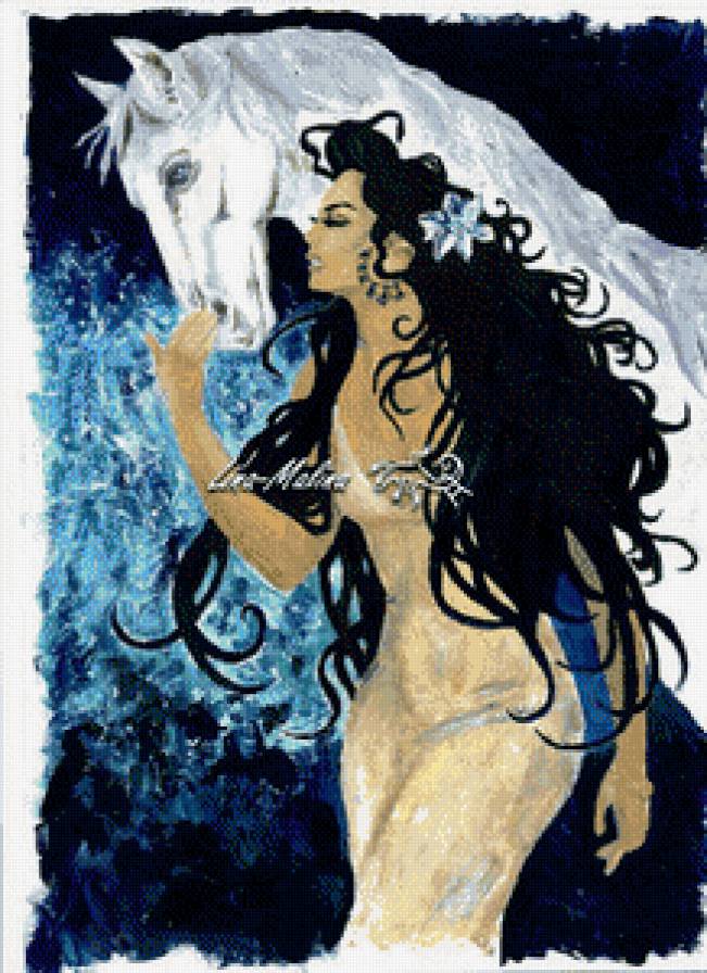 цыганка с лошадью - девушка - предпросмотр