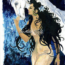 Схема вышивки «цыганка с лошадью»