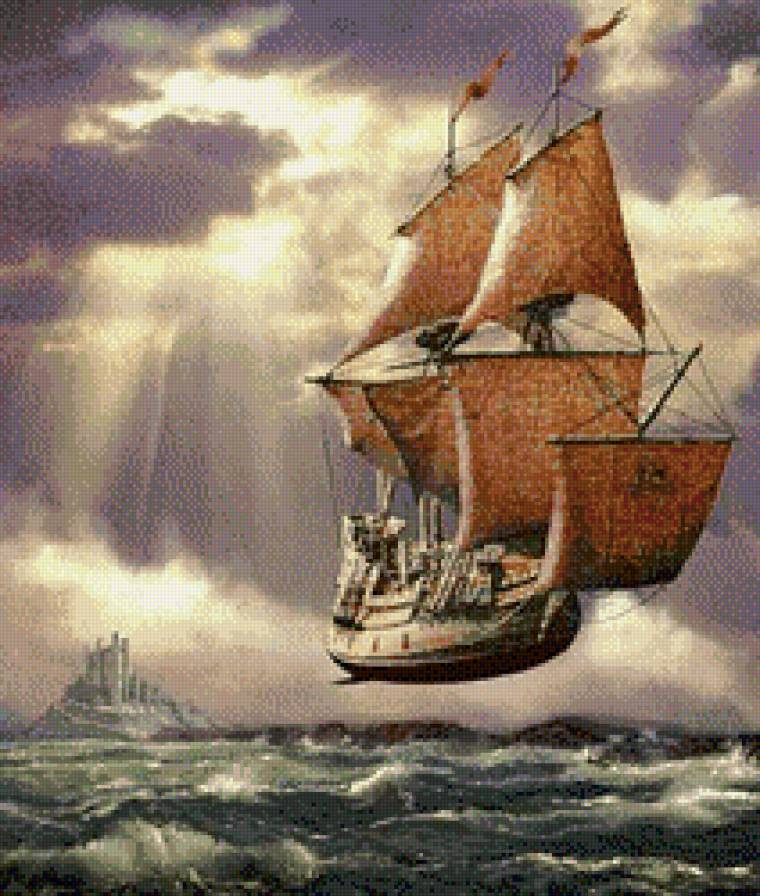 Летучий голландец - корабль, море - предпросмотр