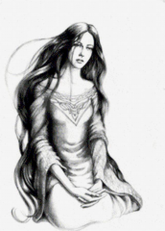 Девушка - девушка, монохром - предпросмотр