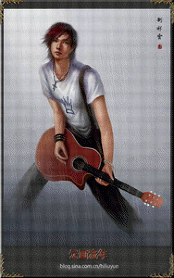 Гитарист - парень, восток, азия - предпросмотр