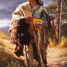 Схема вышивки «Индеец»