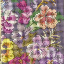Схема вышивки «анютины глазки»