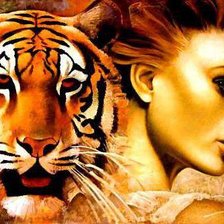 Схема вышивки «Тигрица»