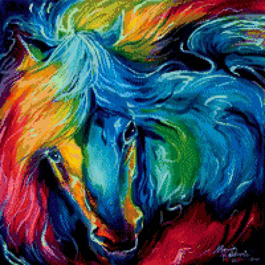лошадь радуга - предпросмотр