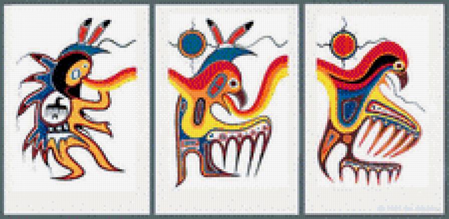 Триптих"Метаморфоза" - триптих, абстракция, восток - предпросмотр