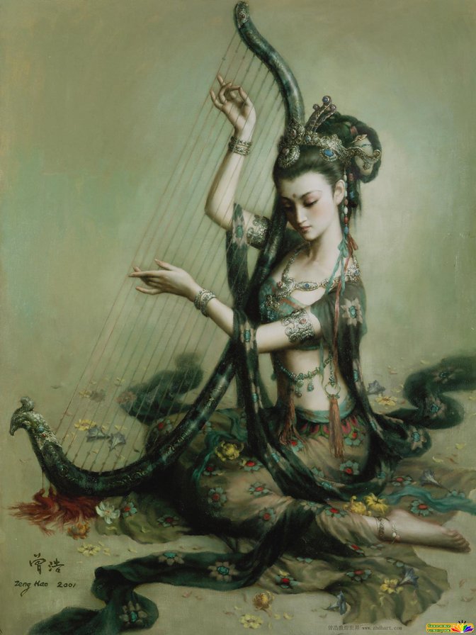 Китайская живопись - азия, восток, девушка - оригинал