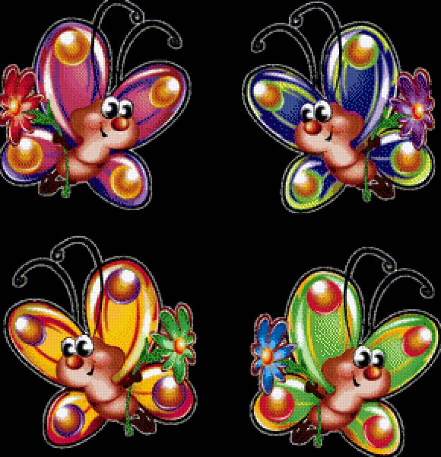 №458283 - подушка, салфетка, бабочки, скатерть, насекомые - предпросмотр