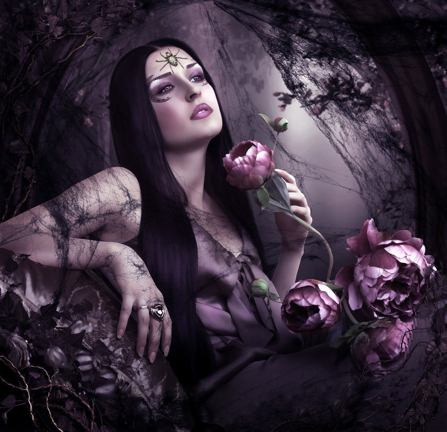 ведьма - паутина, девушка, паук, ведьма - оригинал