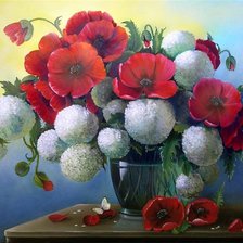 Схема вышивки «маки»