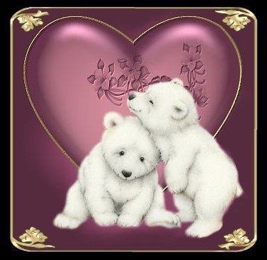 Для подушки. - мишки, сердечко - оригинал