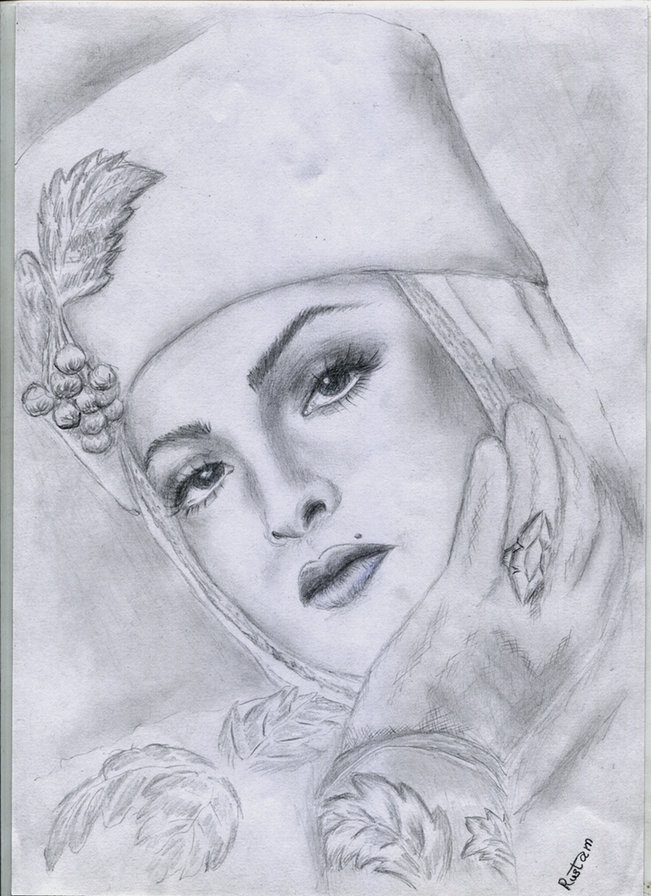 Рисунок1 - портрет, актриса, девушка, карандаш - оригинал