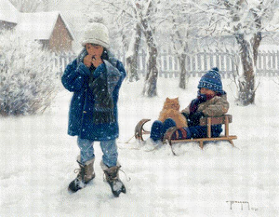 серия "зима" - зима.дети. - предпросмотр