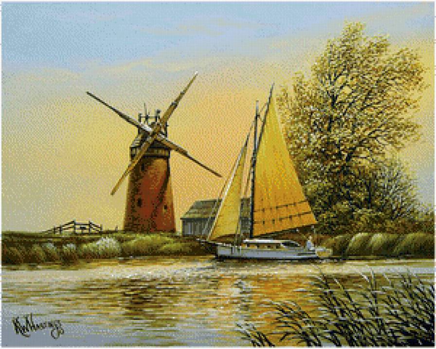 летний пейзаж - деревья, природа, вода, лето - предпросмотр